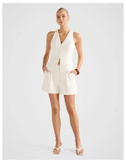 Forever New Winslet Tailored Shorts in White