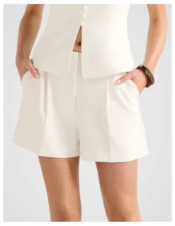 Forever New Winslet Tailored Shorts in White