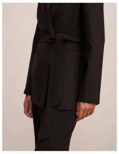 Forever New Bella Belted Blazer in Black