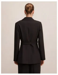 Forever New Bella Belted Blazer in Black