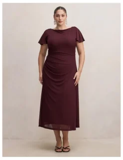 Forever New Curve Trish High Neck Jersey Dress in Purple