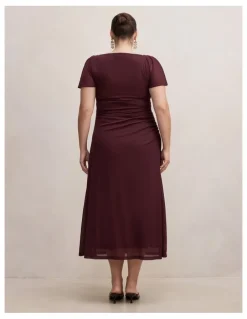 Forever New Curve Trish High Neck Jersey Dress in Purple