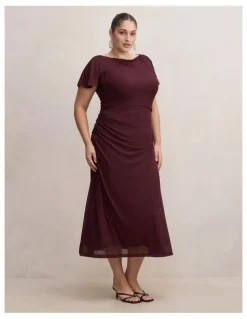 Forever New Curve Trish High Neck Jersey Dress in Purple