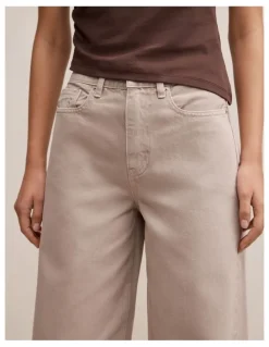 Forever New Gia High Rise Wide Leg Jeans in Cream