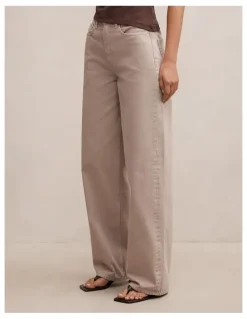 Forever New Gia High Rise Wide Leg Jeans in Cream