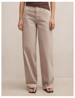 Forever New Gia High Rise Wide Leg Jeans in Cream