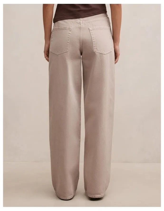 Forever New Gia High Rise Wide Leg Jeans in Cream