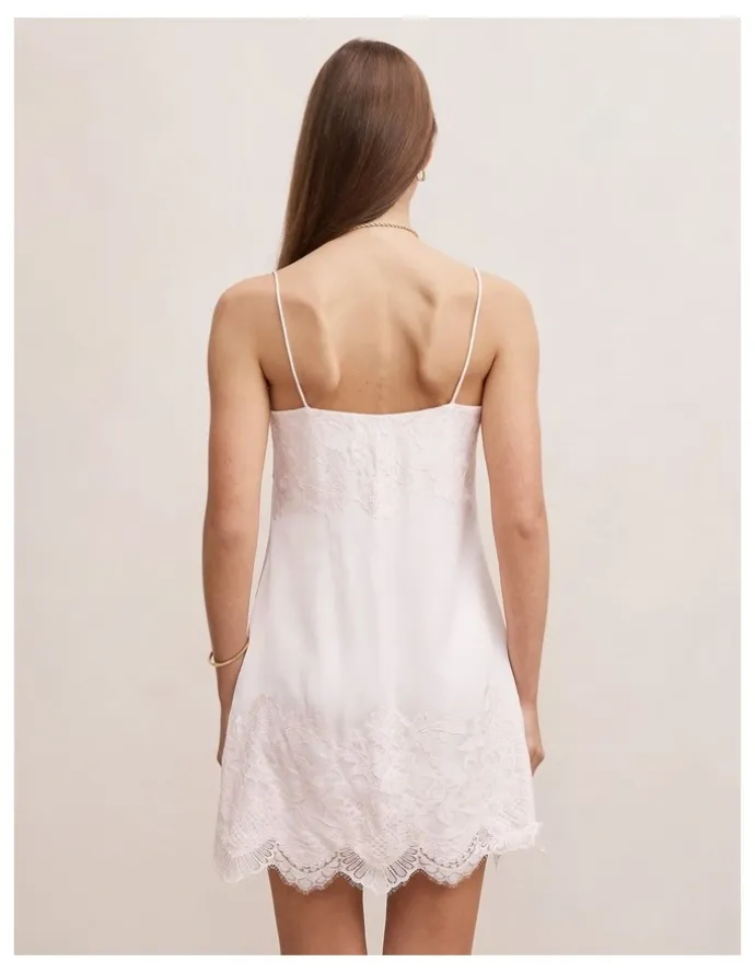 Forever New Haven Lace Trim Mini Dress in Pink