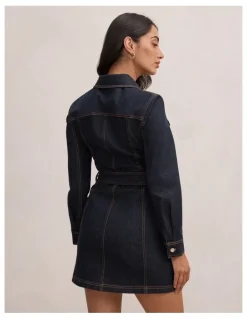 Forever New Jayden Denim Dress in Blue