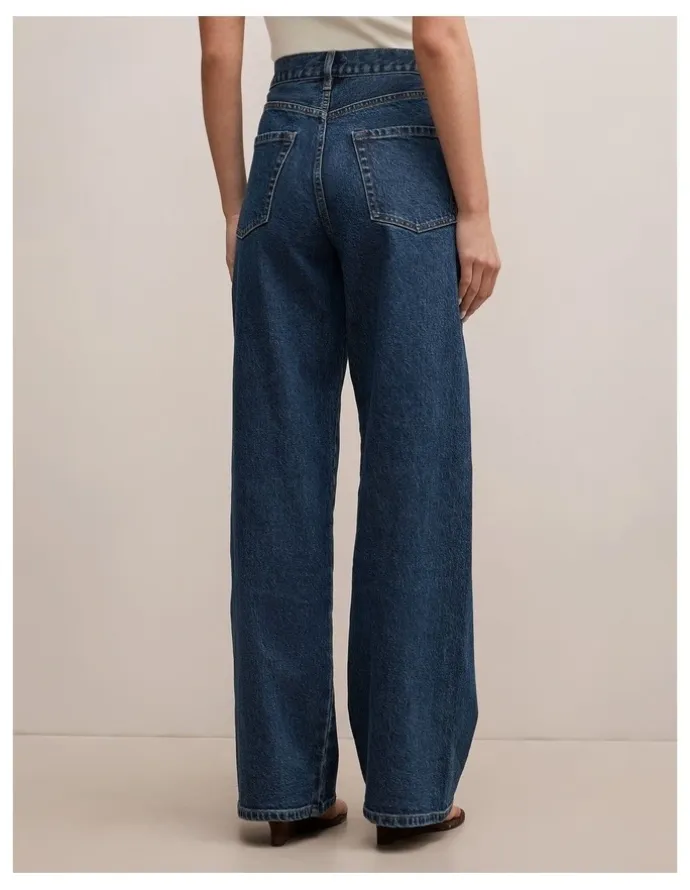 Forever New Kate Twisted Seam Wide Leg Jeans in Blue