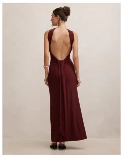 Forever New Rosalba Gathered Panel Maxi Dress in Purple