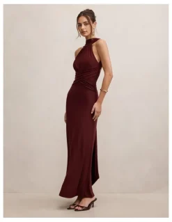 Forever New Rosalba Gathered Panel Maxi Dress in Purple