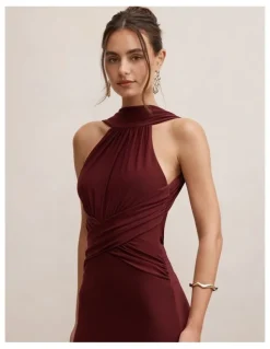 Forever New Rosalba Gathered Panel Maxi Dress in Purple