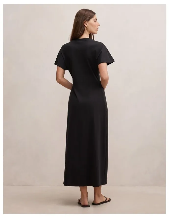 Forever New Rose T-shirt Twist Midi Dress in Black