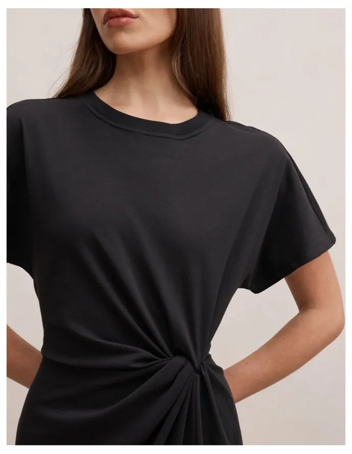 Forever New Rose T-shirt Twist Midi Dress in Black