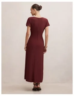 Forever New Tahnee Ruched Waist Midi Dress in Purple