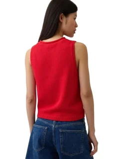 Gap Cotton Sweater Vest in Red
