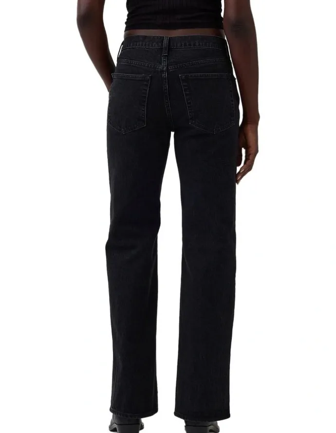 Gap Mid Rise Straight Jeans in Black