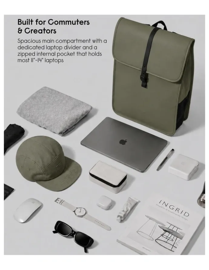 Gaston Luga Gaston Luga Dash (13L) Waterproof 14 Laptop Backpack in Olive