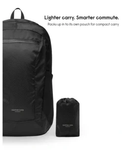 Gaston Luga Gaston Luga Packable Lightweight Backpack (21L) Foldable Travel Bag in Black
