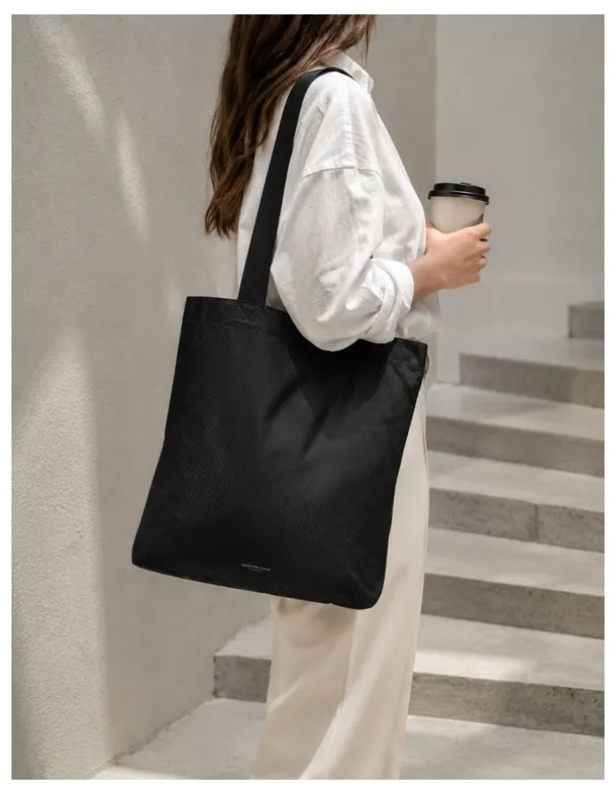 Gaston Luga Gaston Luga Packable Lightweight Tote (17L) Foldable Travel Bag in Black