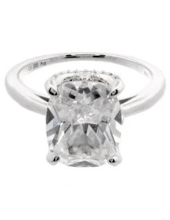 Georgini Sydney Soiree Elaine Cushion Cut Ring in Silver
