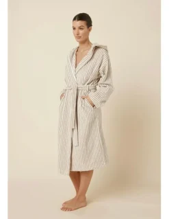Gingerlilly Sleepwear Adriana Terry Towel Robe in Natural