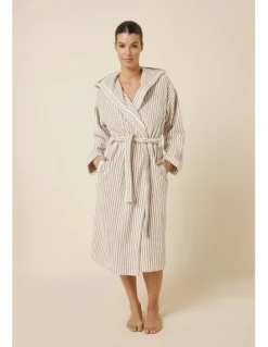 Gingerlilly Sleepwear Adriana Terry Towel Robe in Natural