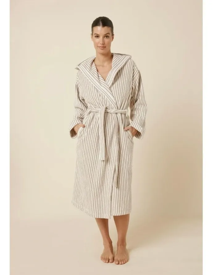 Gingerlilly Sleepwear Adriana Terry Towel Robe in Natural