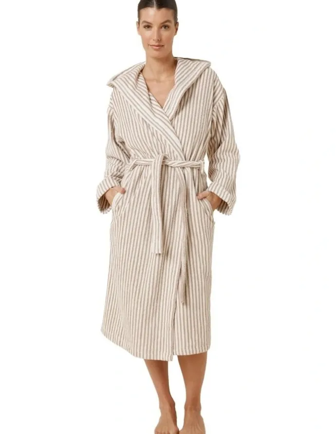 Gingerlilly Sleepwear Adriana Terry Towel Robe in Natural