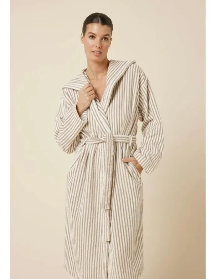 Gingerlilly Sleepwear Adriana Terry Towel Robe in Natural