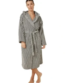 Gingerlilly Sleepwear Adriana Terry Towel Robe in Black