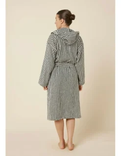 Gingerlilly Sleepwear Adriana Terry Towel Robe in Black