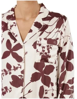 Gingerlilly Sleepwear Ivy Silky Satin Pyjama Set in Burgundy