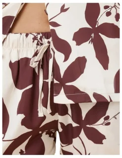 Gingerlilly Sleepwear Ivy Silky Satin Pyjama Set in Burgundy