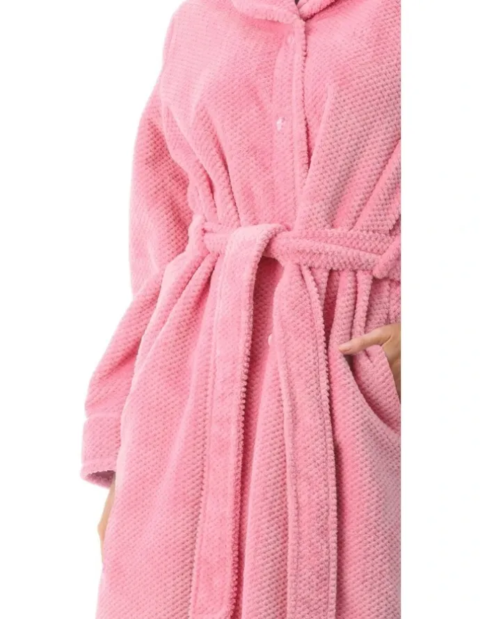 Givoni Mid Belted Button Gown in Pink