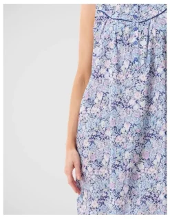 Givoni Sleeveless Short Nightie in Navy Floral Print