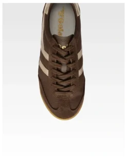 Gola Tornado Women's Trainers in Dark Brown and Gold