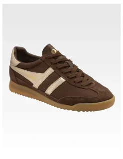 Gola Tornado Women's Trainers in Dark Brown and Gold