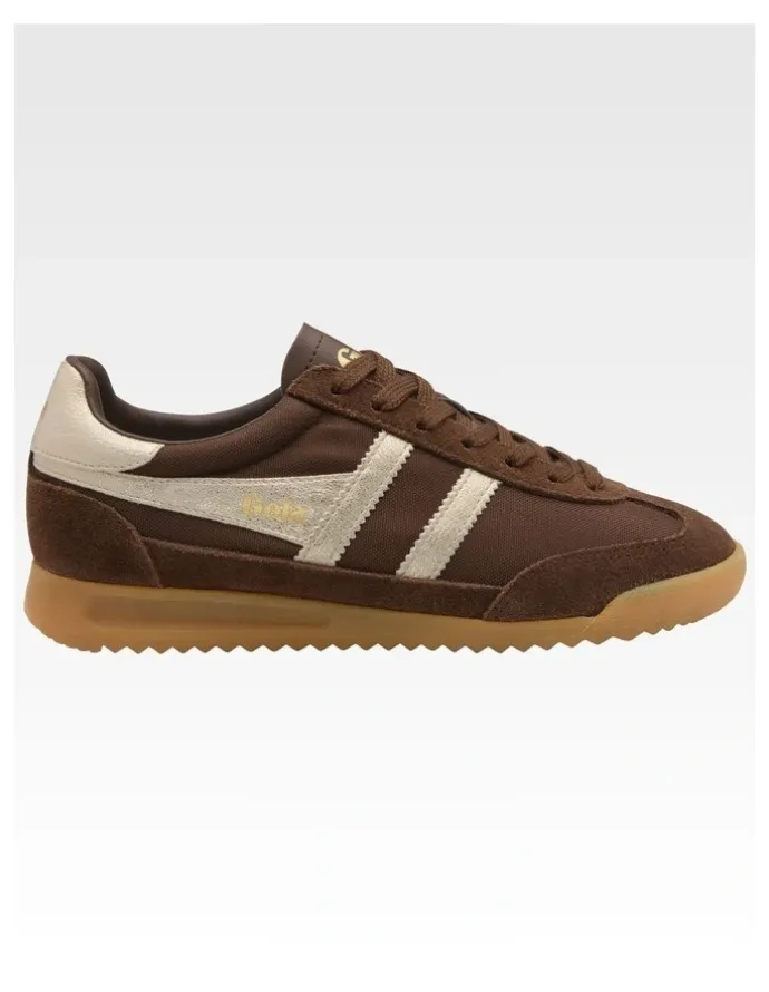 Gola Tornado Women's Trainers in Dark Brown and Gold
