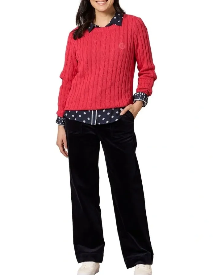Gordon Smith Hampton Cable Knit Jumper in Red