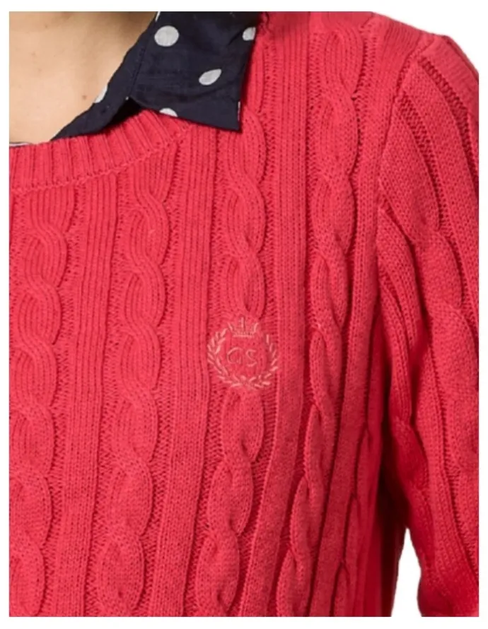 Gordon Smith Hampton Cable Knit Jumper in Red