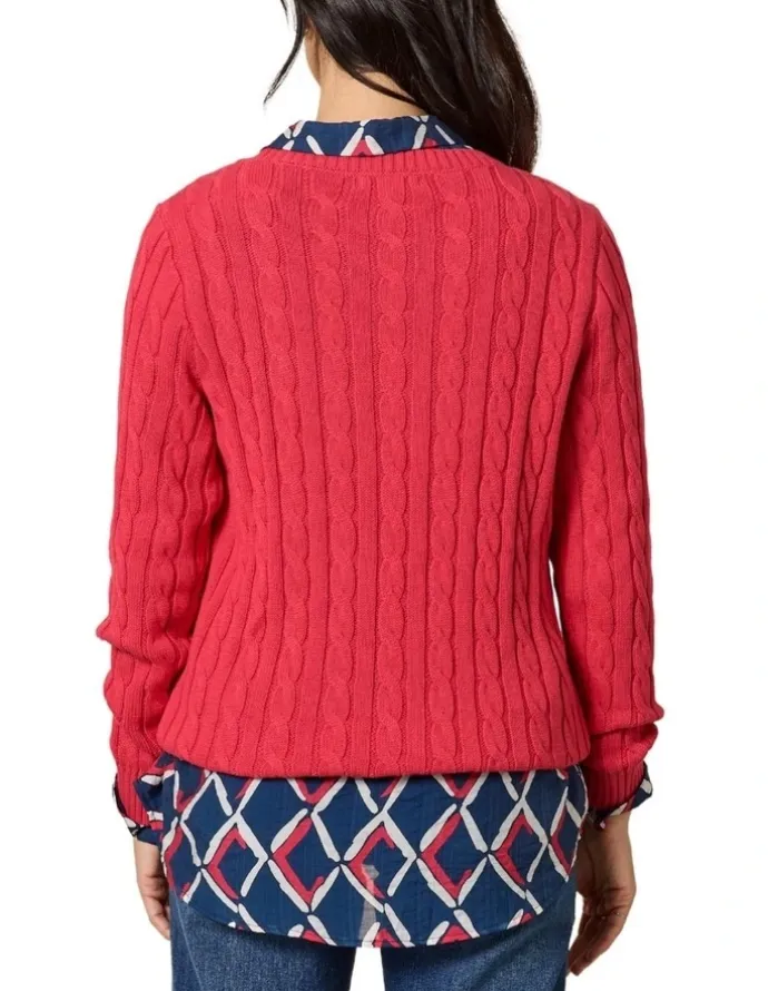 Gordon Smith Hampton Cable Knit Jumper in Red