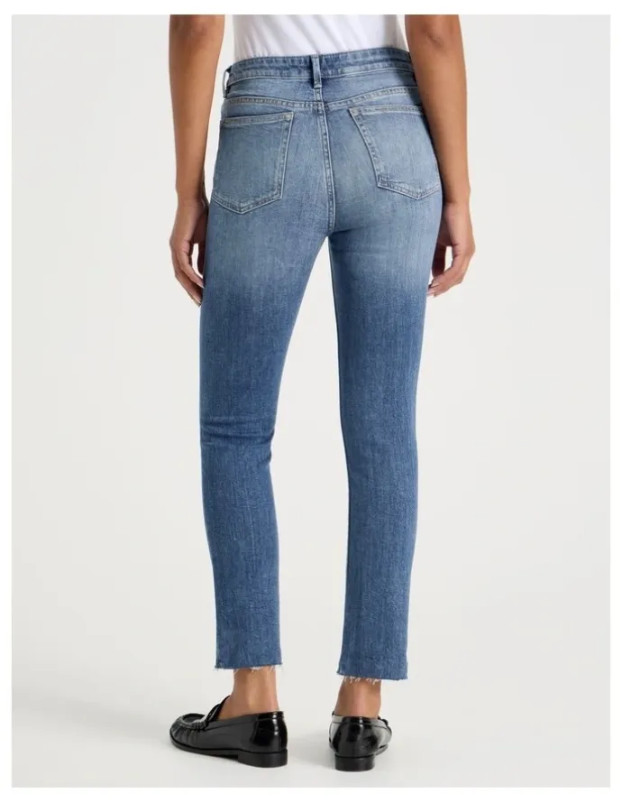 GRAB Ankle Skinny Low Rise Jean in Medium Wash