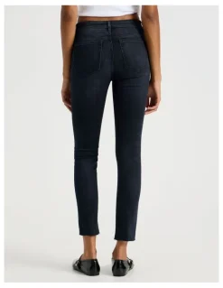 GRAB Ankle Skinny Low Rise Jean In Blue Black