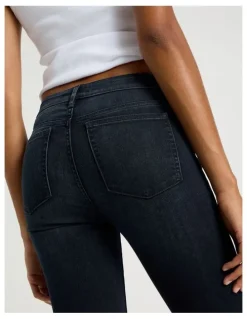 GRAB Ankle Skinny Low Rise Jean In Blue Black