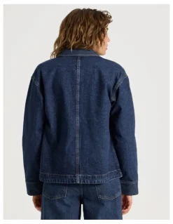 Grab Barn Jacket Jacquard in Dark Indigo