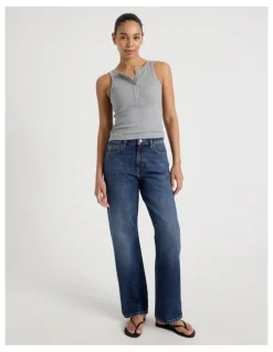 GRAB Henley Tank in Charcoal Marle