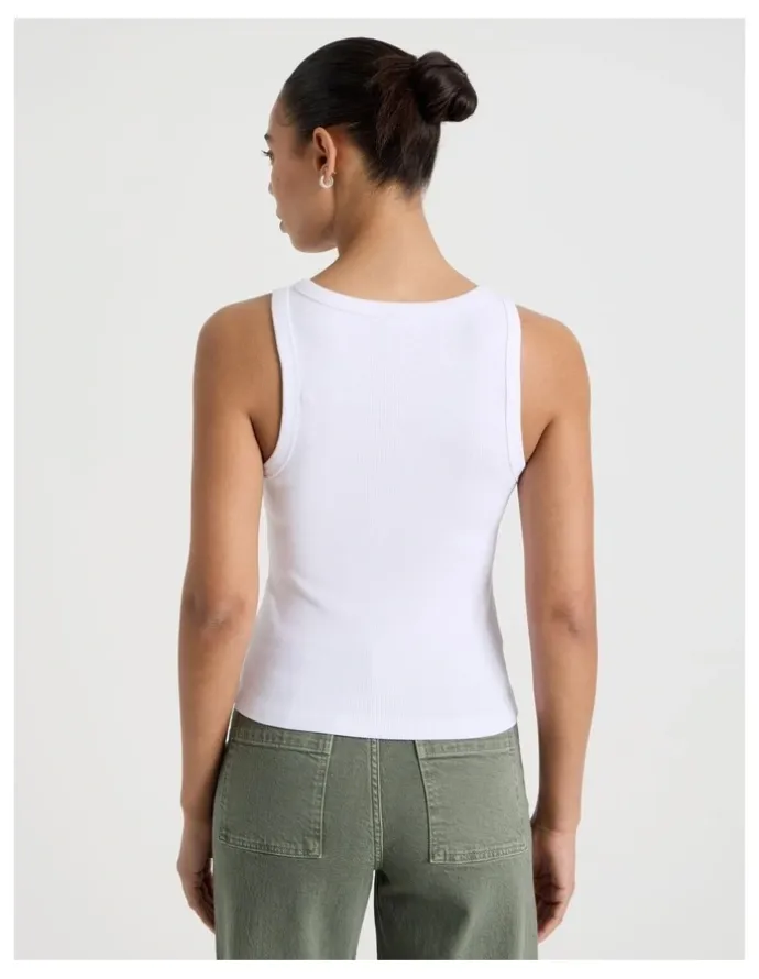 GRAB Henley Tank in Off White