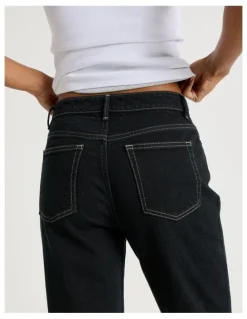 GRAB Mom High Rise Jeans in Deep Washed Down Vintage Indigo